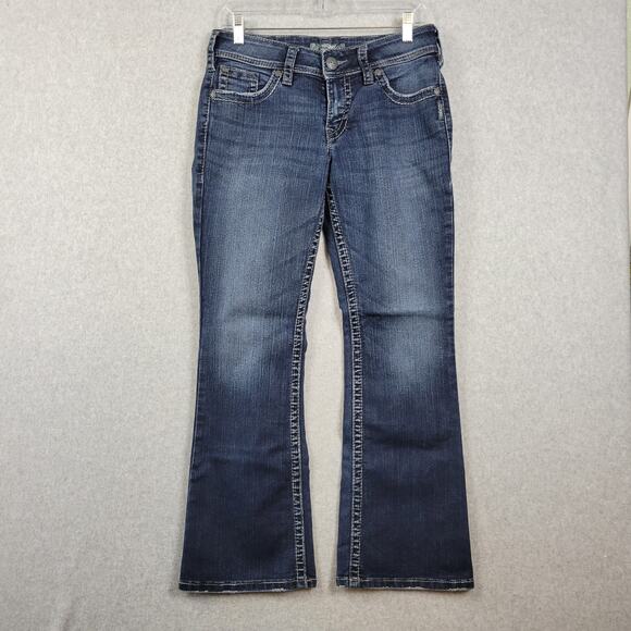 Silver Suki Surplus Blue Dark Wash Low Rise Bootcut Jeans Women's 29x30 - Picture 1 of 14